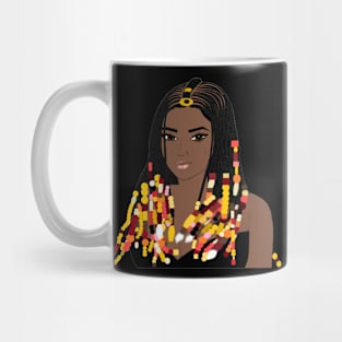 Natural Hair T Shirt CORNROW BRAIDS and BEADS 3 Mug